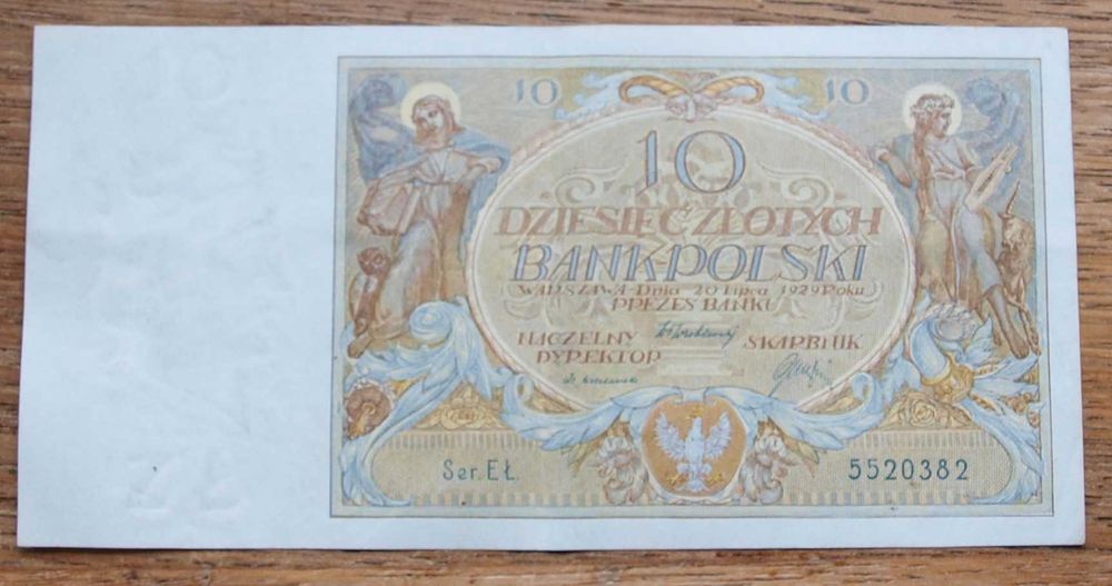 Banknot 10 złotych 1929r. - stan II - Seria EŁ