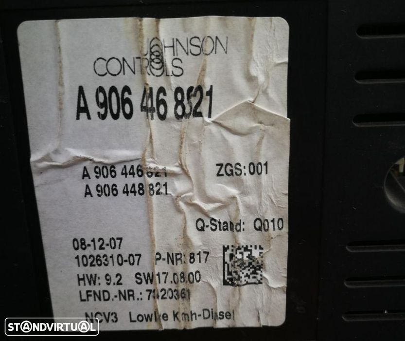 Quadrante Mercedes Sprinter de 2008, 311 cdi, ref A 9064468821, aprox