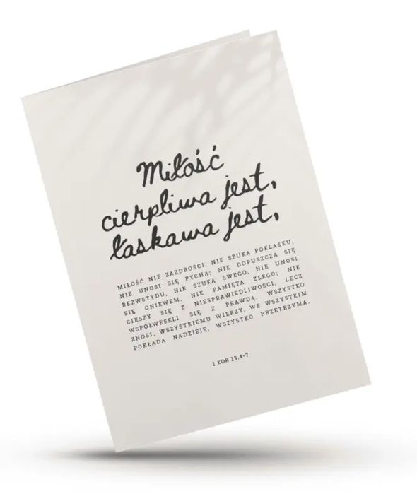 Kartka składana "Hymn o milości". Szaron. Nowy Produkt