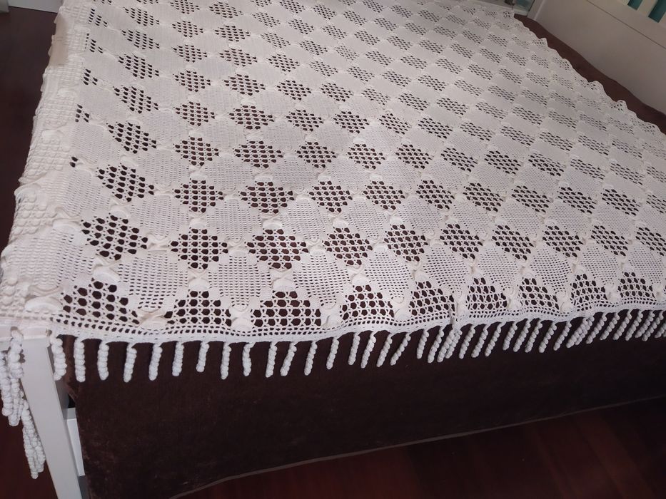Colcha crochet feita à mão
