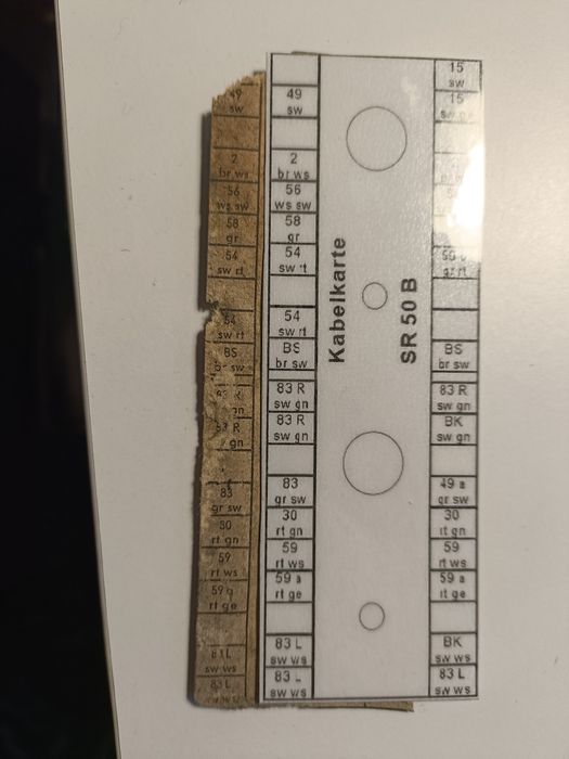 Kabelkarte Simson SR 50 karta instalacji elektrycznej Simson SR50/80
