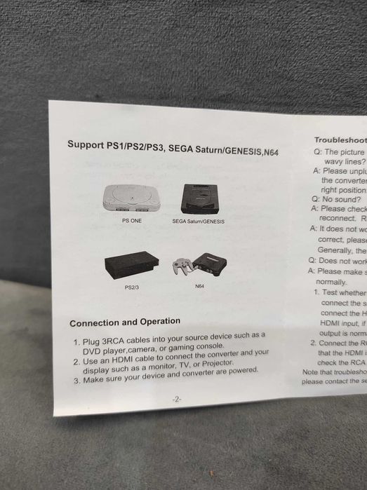 Konwerter RCA na HDMI 720P/1080P do PS1, PS2, VHS, VCR, DVD, SNES, Wii