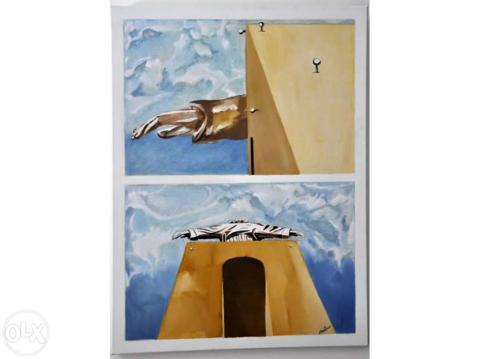 Sigam-me (Cristo Rei) - Quadro 80x60 tecnica mista.