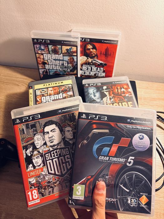 PS3 Slim 350gb +jogos +comando original +fios