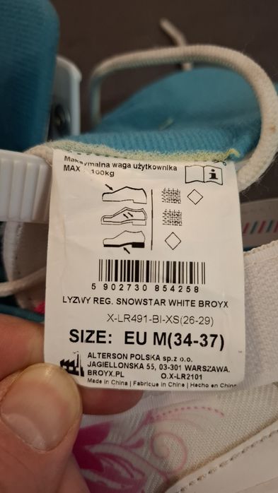 Łyżwy regulowane BROYX Snowstar 500 roz. 34-37