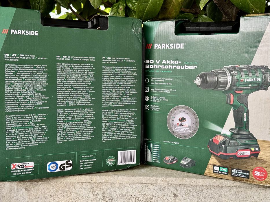 акумуляторний дриль-шуруповерт Parkside PABS 20-Li G8