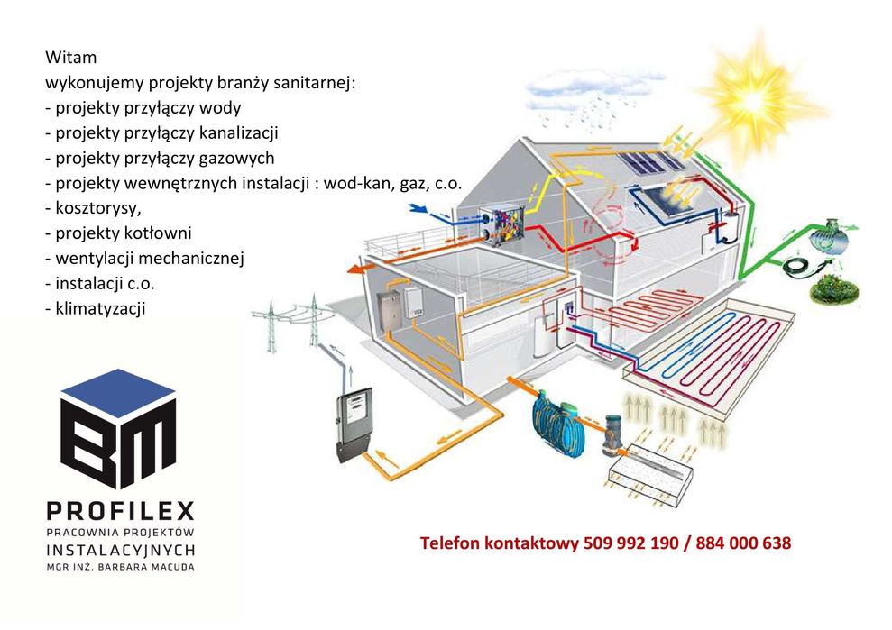 Projekty gaz, woda, centralne ogrzewanie, kierownik budowy