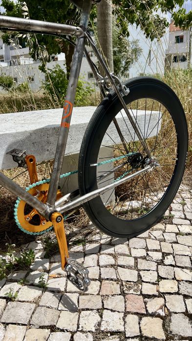 Bicicleta fixie single speed ciclismo raw finish