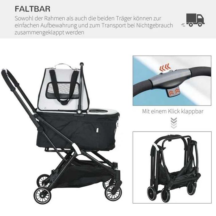 Коляска для собак PawHut D00-162V00GY