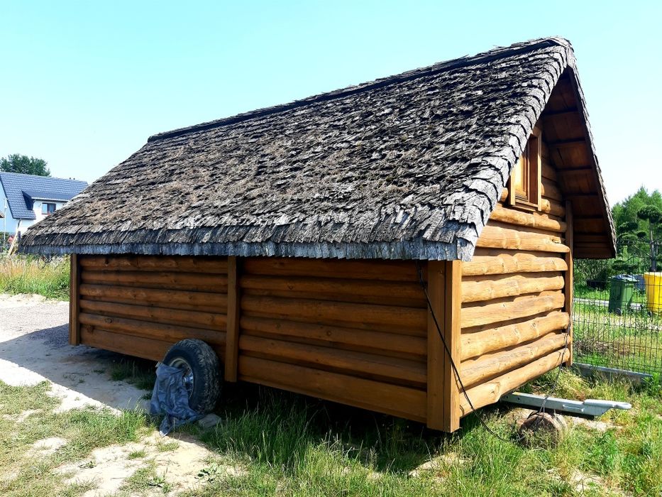 Dom domek z bala letniskowy.  Sauna altanka bania kemping jacuzzi stół
