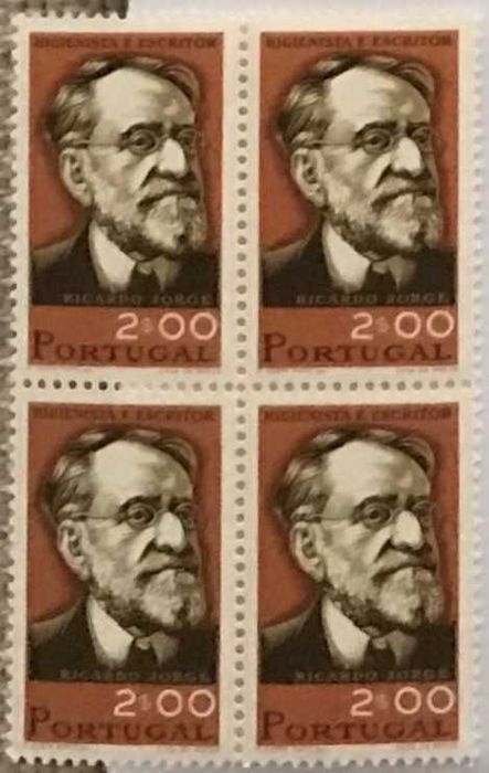 Quadra de selos novos de 2$00 - Cientistas Portugueses - 1966