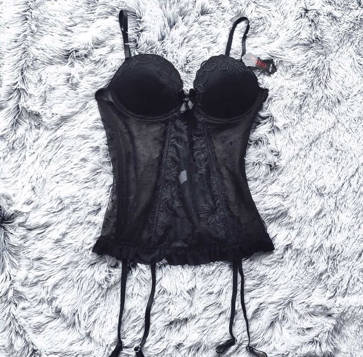 Seksowny gorset czarny black 80C