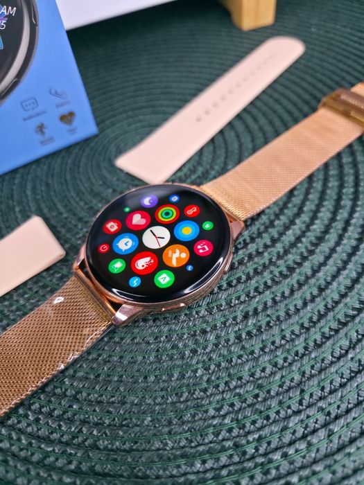 Złoty Smartwatch Damski LIGE 5 Połączenia Bluetooth • 2 paski • NOWY