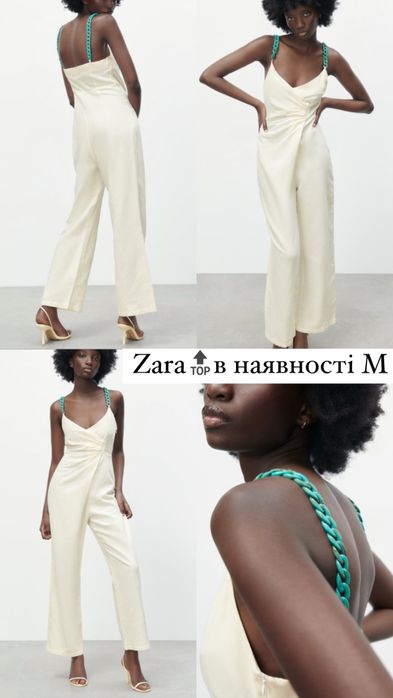 Zara лляний комбінезон