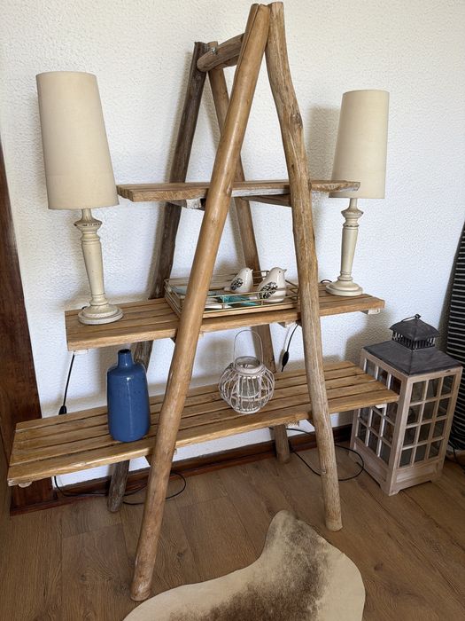 Movel Gato Preto de madeira com estantes