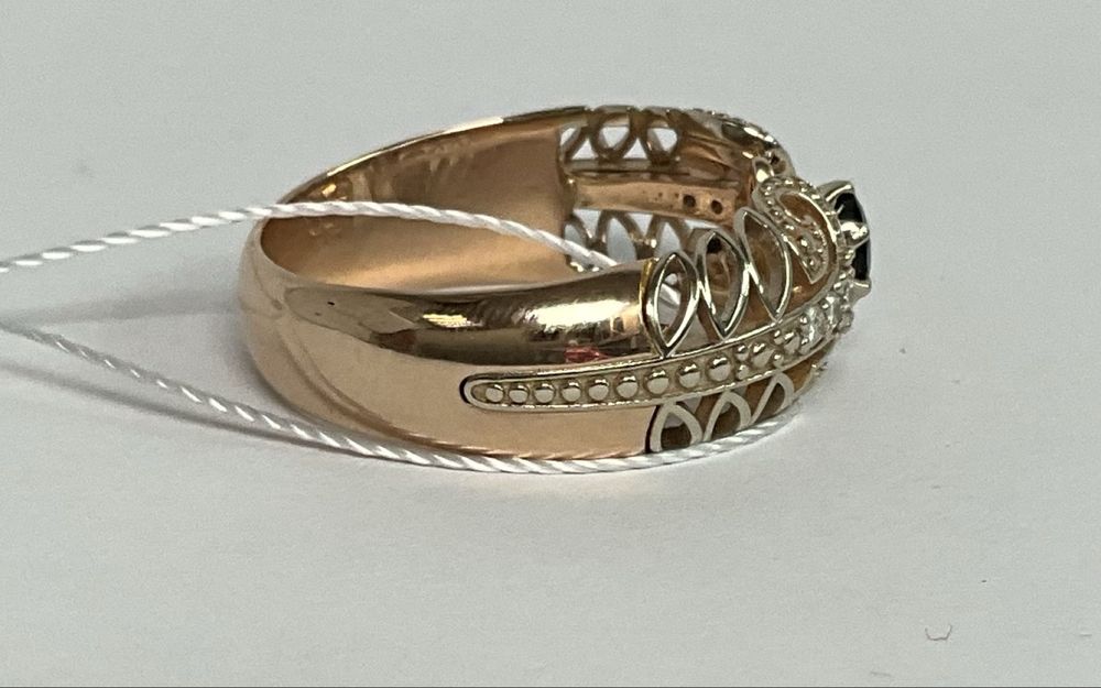 #перстень#золото585#размер 19#сапфири# бриллианти# под заказ!