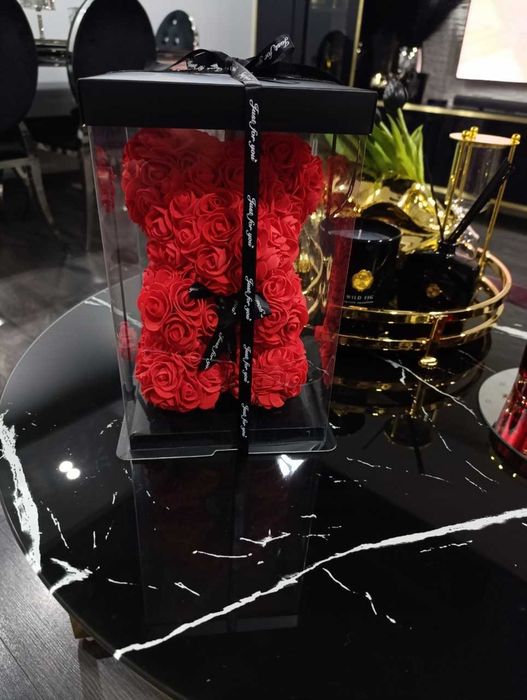 Miś z płatków róż prezent na urodziny walentynki dla ukochanej