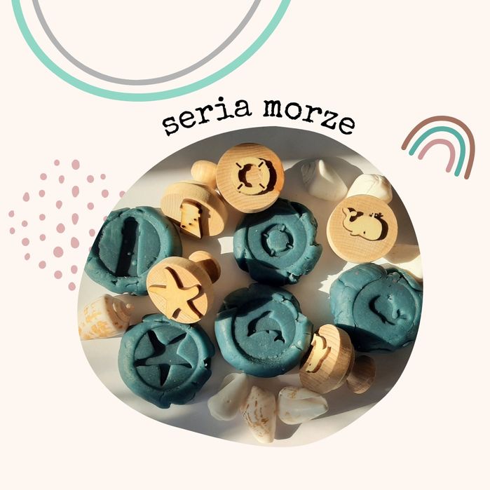 Naturalna ciastolina drewniane stempelki