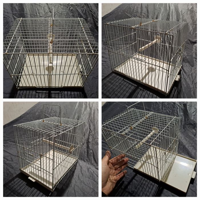 Gaiola metálica Transporte Pássaros (Dimensões: 24,5 x 17,5 x 17 cm)