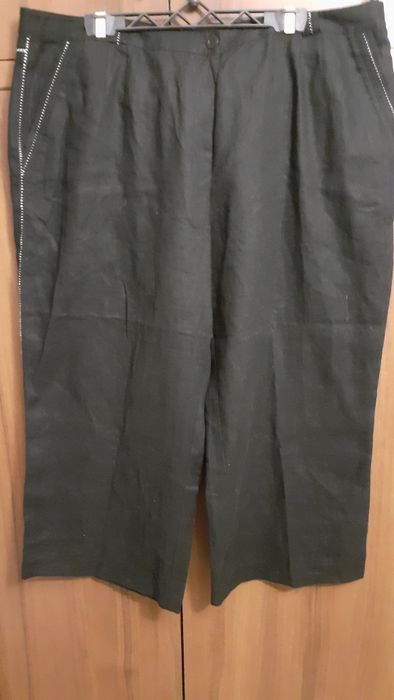 Spodnie damskie 100 %len, nowe, pas 98 cm