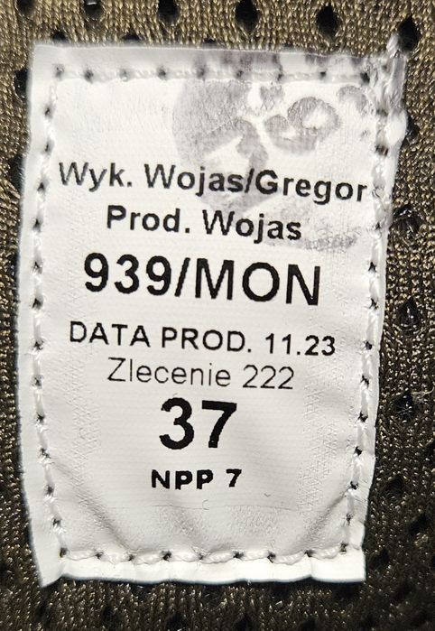 Buty wojskowe 37r 939/Mon Wojas