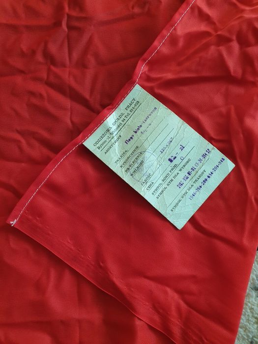 Flaga z czasów PRL kolekcjonerska z metką Bytom