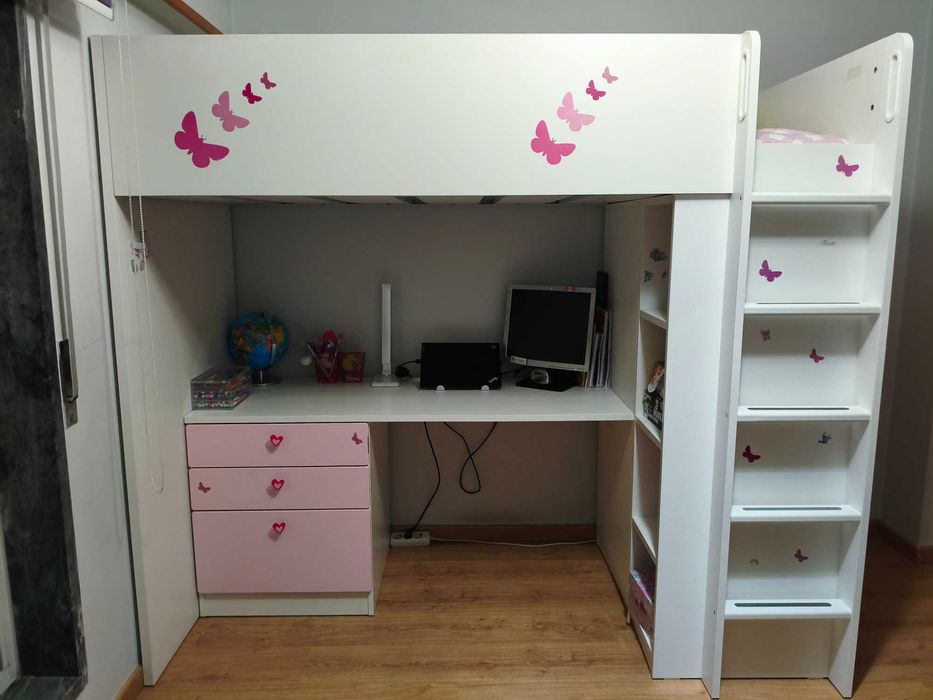 Beliche branco e rosa SMÅSTAD IKEA