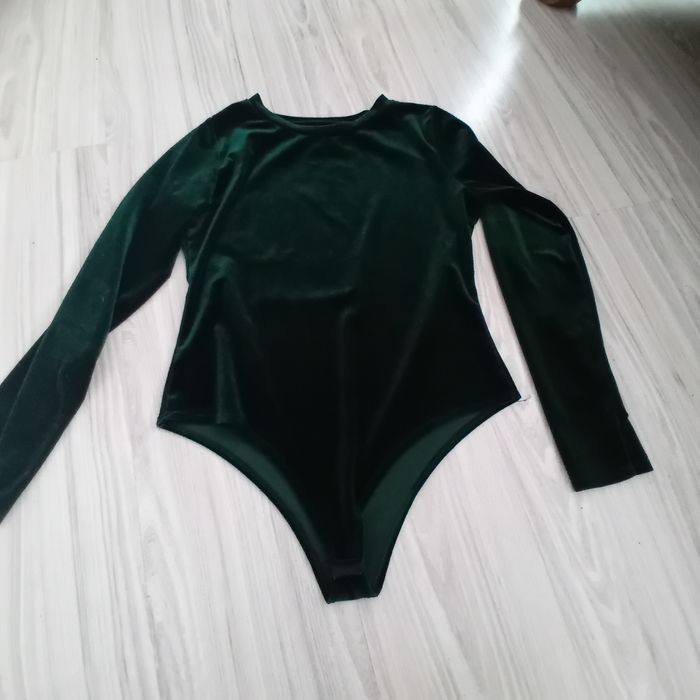 Welurowe body butelkowa zieleń M