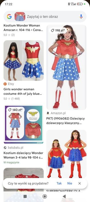 Kostium strój przebranie na bal sukienka wonder woman DC 104 110