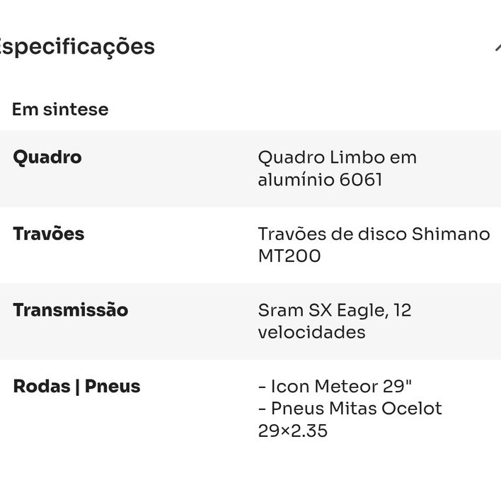 Bicicleta BTT roda 29