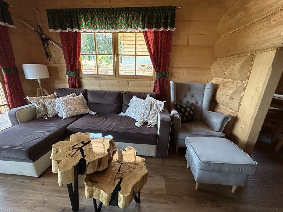 Drewniany domek w górach, Święta Bożego Narodzenia, sauna jacuzzi