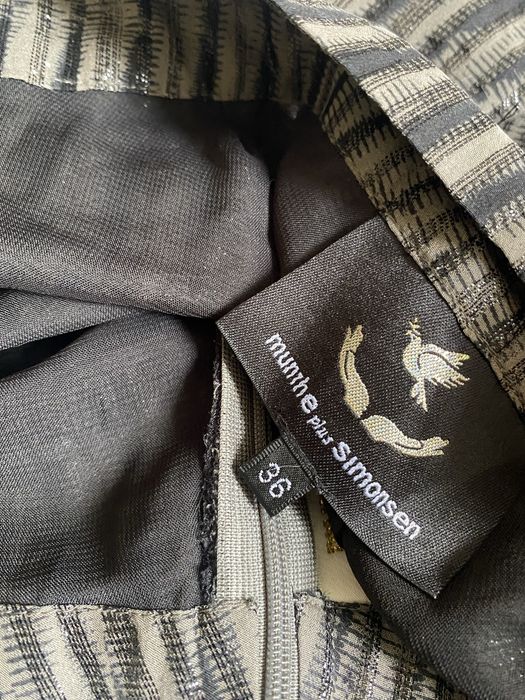 Munthe plus Simonsen spodnie 87% jedwab metaliczna nitka 36 38