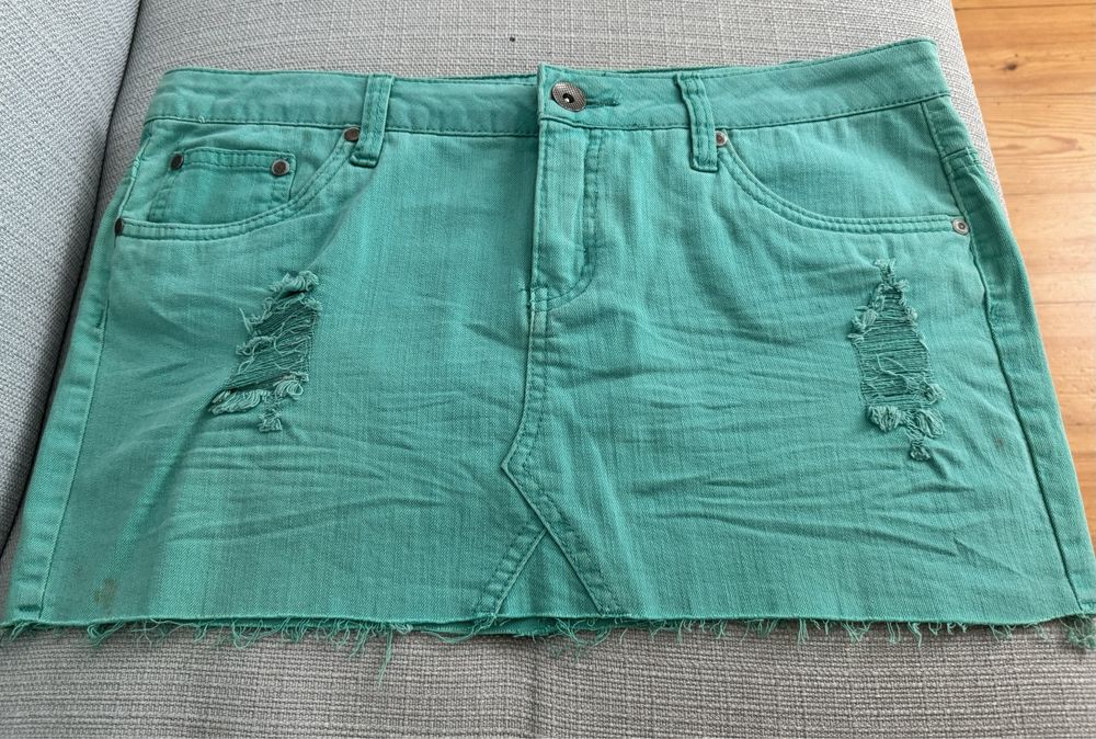 Mini saia verde de ganga