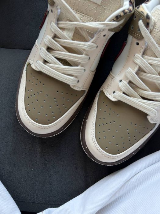 Кросівки Nike Dunk Low khaki leopard premium | Кроссовки Найк жіночі