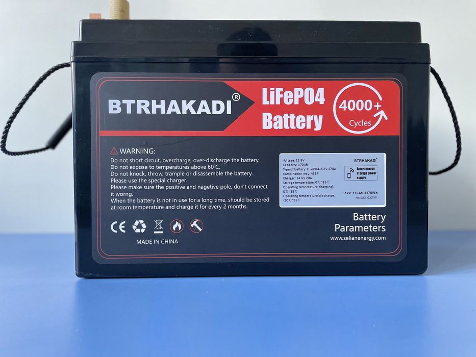 АКБ LiFePO4. 12в 170А. для дому, ЗСУ, Рибаловлі..