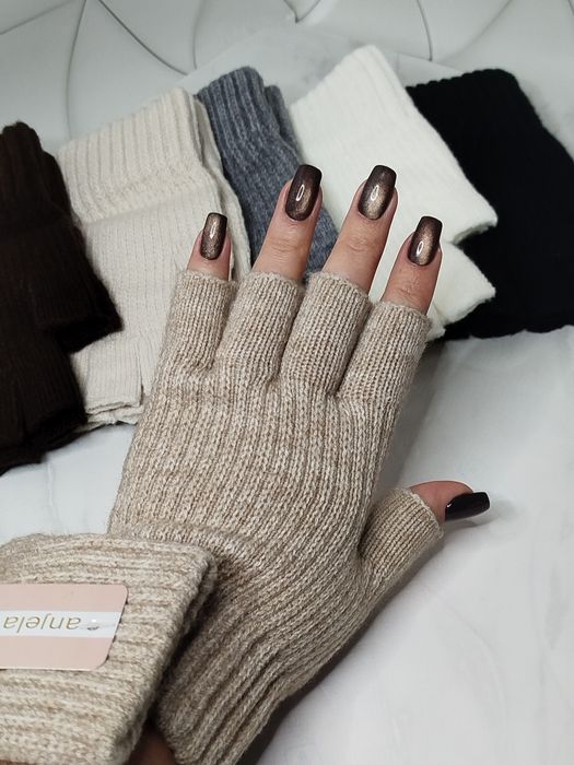 Мітенки, жіночі перчатки без пальців, рукавички з відкритими пальцями