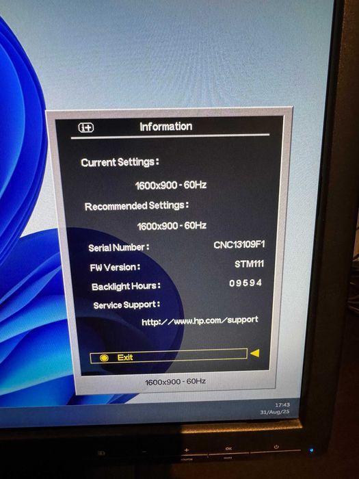 Monitor HP LA2006x LCD LED  (20" 1600x900)