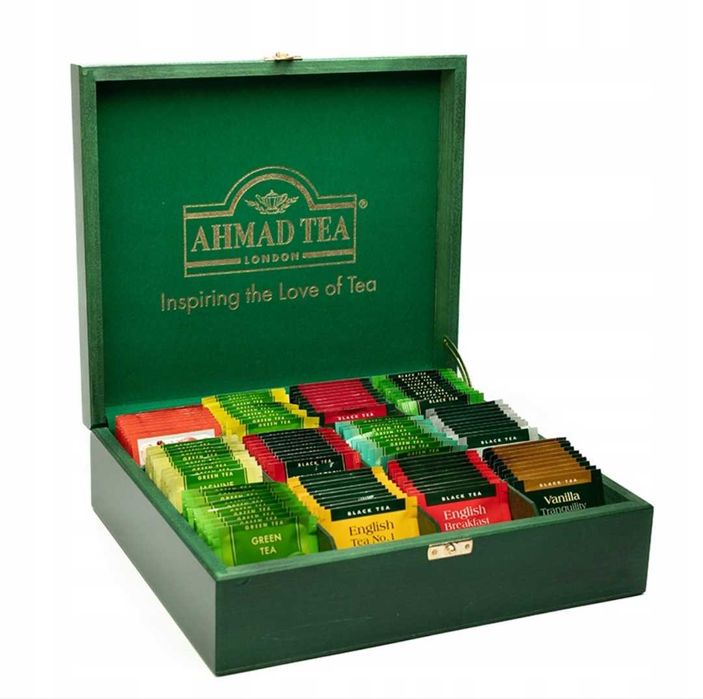 Skrzynka z herbatą Ahmad Tea