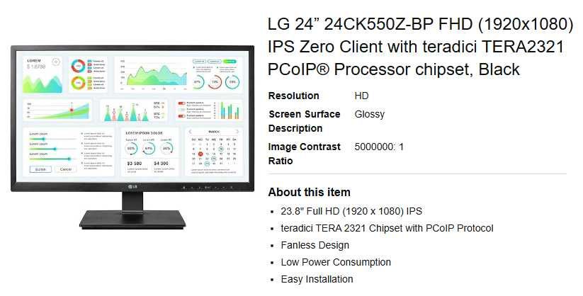 Monitor LG de 24 polegadas