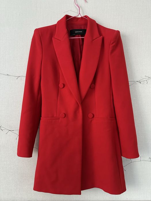 Жіночий блейзер / жакет zara basic, червоного кольору, розмір s