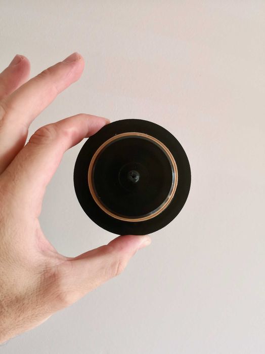 Garrafa térmica/termos vintage em plástico resistente/rígido amarelo