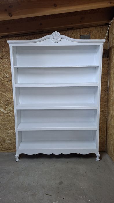 Regalik biblioteka ludwikowski bielony z przecierka Shabby Chic i