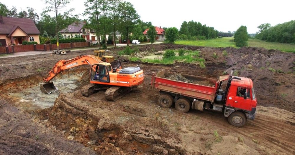 Kopanie studni stawu szamba fundamentów basenu drogi kanalizacji prądu