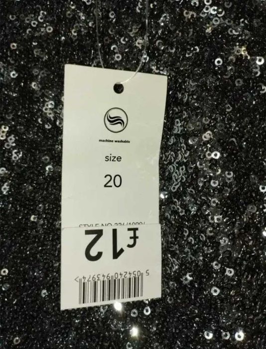 Жіночий темно-сірий топ на бретельках в паєтках  George 54-56