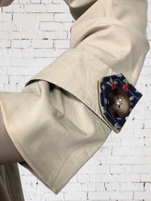 Beżowy bawełniany długi płaszcz trencz damski Małgorzata na wiosnę M