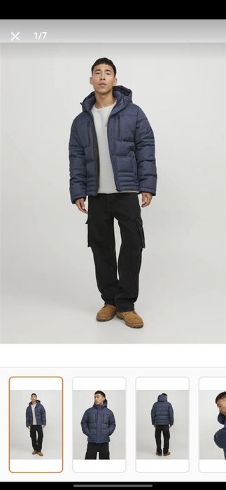 Новий Пуховик зимовий  чоловічий Jack & Jones куртка  колір синій navi