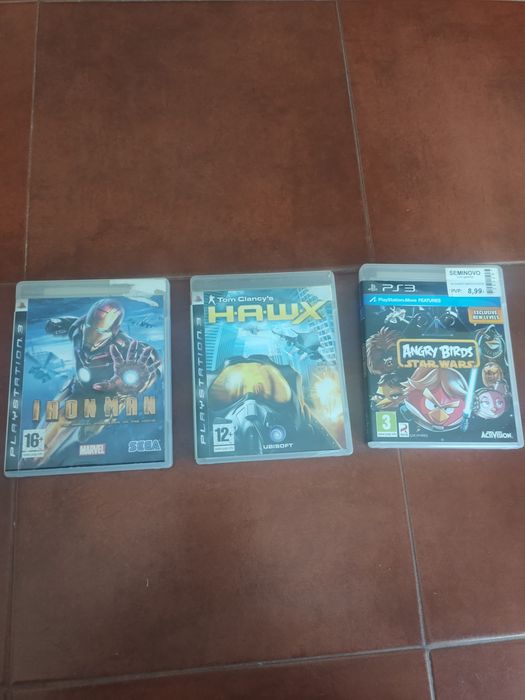 3 jogos PS3 Iron Man / Tom clancy's / Angry Birds star wars.