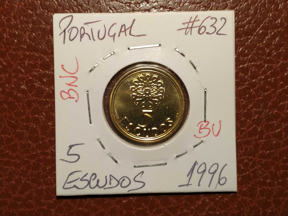 B72 moeda de 5 escudos de 1996 BNC - Portugal
