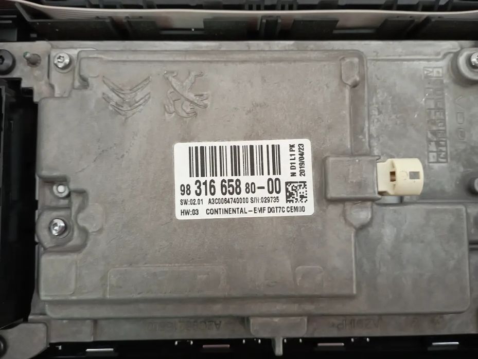 Display Navegação GPS Citroen Jumpy / Peugeot Expert 2020 Ref. 9831665880