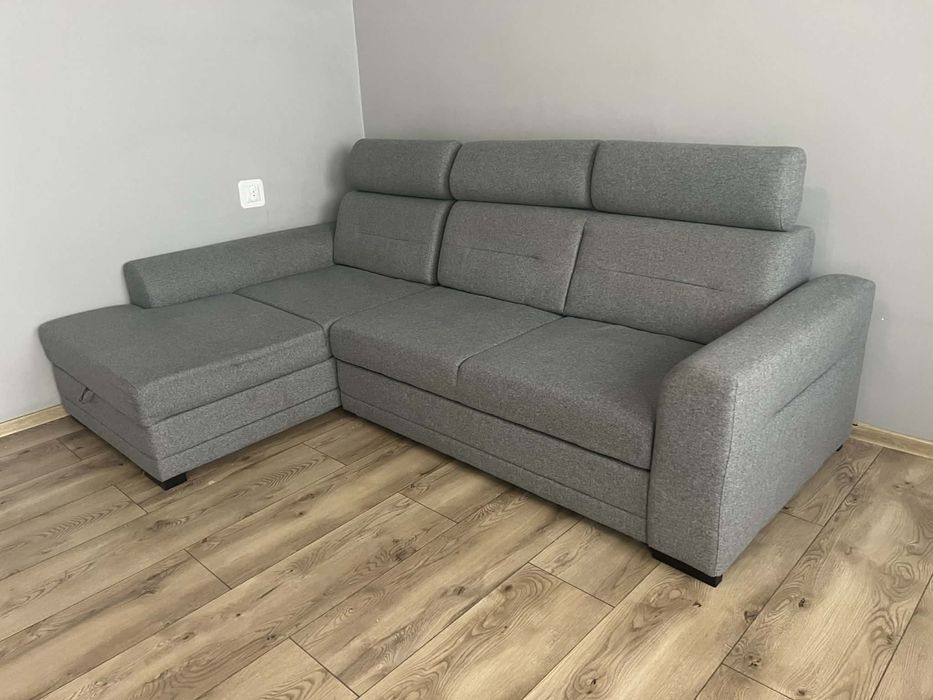 Narożnik szary z funkcją spania